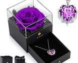 Mother&#39;s Day Gifts for Mom Her Wife, Preserved Real Purple Rose Eternal ... - £16.57 GBP