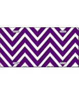 Purple and White Chevron Pattern Novelty 6&quot; x 12&quot; Metal License Plate Sign - £4.75 GBP