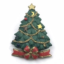 Christmas Tree Pin Brooch Painted - $12.49