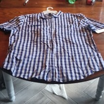 Structure 2XL Blue Plaid Button Down Shirt, New With Tags, Men&#39;s Dress Shirt - £7.75 GBP