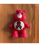 3D printed Breast Cancer carebear figurine Keychain - $12.86