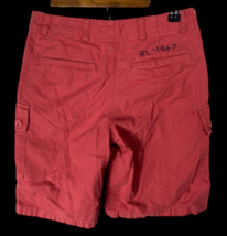 Ralph Lauren Cargo Shorts Boys 10 Washed Red Salmon Pink Embroidered RL-1967 - $31.54