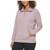 Marc NY By Andrew Marc Women's Kangaroo Pocket Ribbed Quarter Zip Sweats... - $12.47
