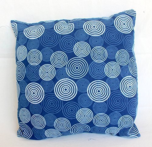 Traditional Jaipur Indigo Pillow Cover 16x16 , Block Print Fabric Indian Cushion - $12.73