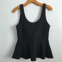 Ganni Peplum Top M Black Tank Sleeveless Camisole Preppy Minimalist Shirt - $26.72