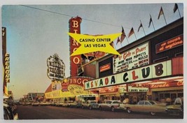 Las Vegas Nevada Downtown Street Scene Nevada Club Casino Cars Postcard T14 - £7.82 GBP