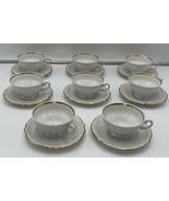 Hutschenreuther Bavaria Germany Arzberg 8 Cups &amp; 8 Saucers Gold Trim - £135.45 GBP