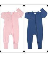 BABY ROMPER-SLEEPER Long Sleeve Mitted Footed Footless Double Zip Cotton... - $182.67 MXN+