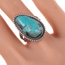 sz8 Vintage Navajo silver and turquoise ring c - £53.85 GBP