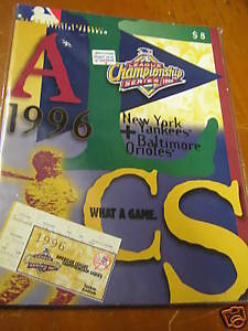 Primary image for Program-Yankees vs. Orioles 1996 Championship Series...FREE POSTAGE USA