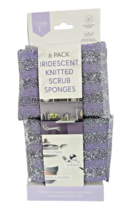 Core Lavender Silver Scrubby Sponge 6-Pack Iridescent Knitted Metallic S... - $15.86