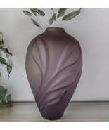 Two&#39;s Company Amethyst Hand Blown VASE Floral Embossed 6.5” x 4&quot; Purple ... - $38.66 CAD