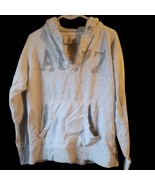American Eagle Y2K Vintage Grunge Distressed Grey Hoodie Zip Sweatshirt ... - $27.14 CAD