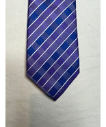 George Necktie Purple Blue 59” long 3” Striped Classiccore Business Preppy - $1.50