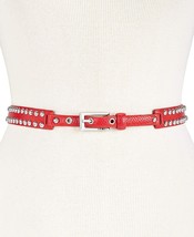 DKNY Womens Dome Studded Belt,Red/Silver,Medium - £21.74 GBP