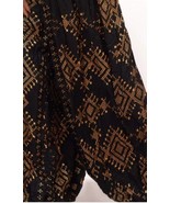 BLACK AND GOLD ASSUIT PRINT ATS REN FAIRE GYPSY PANTALOONS  - $107.83 CAD