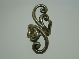 Large Vintage Taxco Sterling Silver SWIRL Ring,Signed,Adjustable size 6,7,8,9 - £119.08 GBP