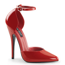 DEVIOUS DOMINA-402 Women&#39;s Red Punk 6&quot; Ankle Strap D&#39;Orsay Pump Shoes - $55.95