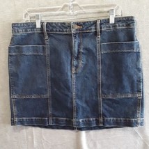 Old Navy Womens Blue Denim Jean Mini Skirt Size 14 Large Pockets  Waist 36&quot; - £15.45 GBP