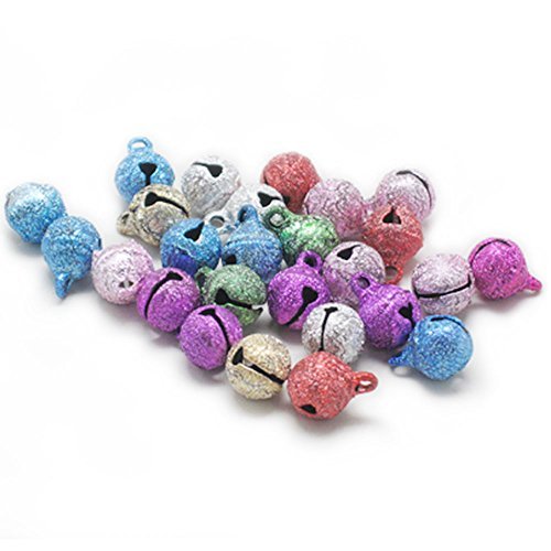 Bluemoona 100 PCS - 8MM 0.31" JINGLE BELL Mixed Color Charms Craft Sewing Hallow