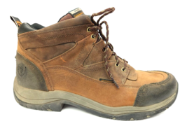 Ariat Men’s 12 D Brown Leather Mid Waterproof Terrain Hiking Work Boots ... - $59.35