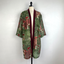 Vtg Stacey Tyler Duster 22 Women Crinkle Chiffon Open Front Floral Dress... - £14.24 GBP