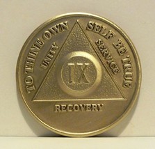 Alcoholic 9 Year Recovery 9 Yr Chip Medallion Coin Medal Token  AA Anonymous - £3.84 GBP