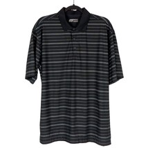Nike Golf Polo Shirt L Mens FitDry Black White Striped Short Sleeve Classic - £17.29 GBP