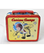 Curious George Astronaut Mini Tin Lunch Box Stars Rocket Space Vintage  - £15.63 GBP