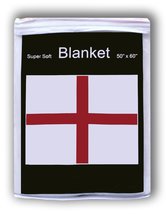 English St. George&#39;s Cross Fleece Blanket 5 ft x 4.2 ft. Throw Cover Fla... - £13.96 GBP