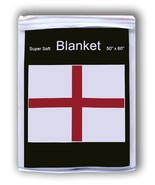 English St. George&#39;s Cross Fleece Blanket 5 ft x 4.2 ft. Throw Cover Fla... - $15.88
