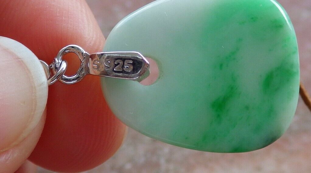 Sterling Silver 0.925 Natural A Jade jadeite Rectangle Earrings Dangle 耳环 536584 Item image 6