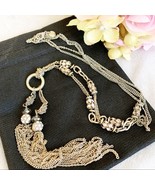 LOFT Gold Rhinestone Scatter Bead Lariat Necklace - $18.00