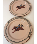 Marble Canyon Western Bucking Bronco Enamelware Two 2 Salad Plates 8&quot; - £35.37 GBP