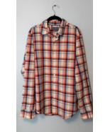 Vintage LL Bean Signature Shirt Men's Medium Slim Fit  Red Plaid  - $16.91