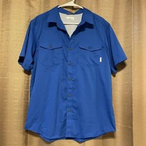 Columbia Button Down Shirt, Medium, Blue, Short Sleeve, 100% Polyester, ... - £15.66 GBP