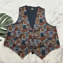 Fritzi Womens Vintage 90s Country Vest Plus Size 2x Blue Red Furniture F... - $26.72