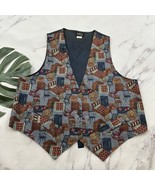 Fritzi Womens Vintage 90s Country Vest Plus Size 2x Blue Red Furniture F... - $36.54 CAD