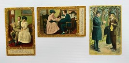 Lot Of 3 Antique &quot;Love&quot; Series Postcards, 2 With Rare One Cent Franklin Stamps - £6.41 GBP
