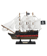 Wooden Captain Kidds Black Falcon White Sails Limited Model Pirate Ship ... - €29,16 EUR