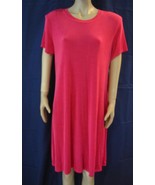 NWT CITIKNITS Short Sleeve A-Line Fuchsia Pink Dress 16 Travel Knit - £26.58 GBP