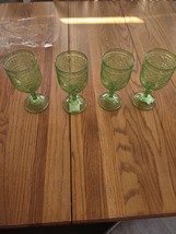 Set Of 4 Pier 1 Tall Glasses Green-Dishwasher Safe-Brand New-SHIPS N 24 HOURS - £69.50 GBP
