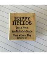 Stampin Up Happy Hellos Just A Note You Make Me Smile Just A Note Rubber... - £6.12 GBP