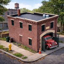 SMALL TOWN FIREHOUSE   1:48th O Scale WOOD KIT - $71.28