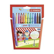 Stabilo Power 280/12-01 Fibre-Tip Pens Plastic Case with 12 Pens  - $14.00