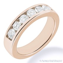Round Cut Forever ONE D-E-F Moissanite 14k Rose Gold 7-Stone Band Wedding Ring - £617.32 GBP+