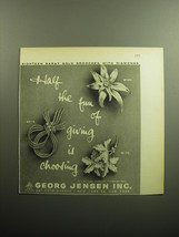 1958 Georg Jensen Jewelry Ad - Half the fun of giving is choosing - $18.49