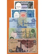 EGYPT Set 5 x UNC 5, 10, 25, 50 Piastres, 1 Pound. Banknotes Paper Money... - £2.31 GBP