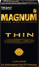 Trojan Magnum Thin Large Size Lubricated Condoms - 12 Count (Pack of 1) - £15.17 GBP