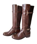 Cole Haan Knee High Riding Boots Brown Leather &amp; Fabric Panel - Women&#39;s ... - $1,938.75 MXN